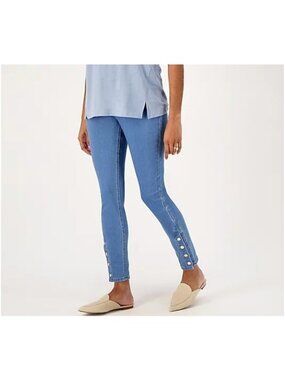 Isaac Mizrahi Live Jeans Size 4P Indigo Divine Denim Slim Leg Medium Blue NEW